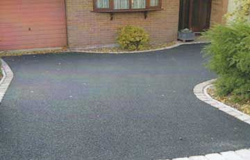 Black tarmac driveway