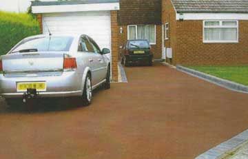 Red tarmac driveway